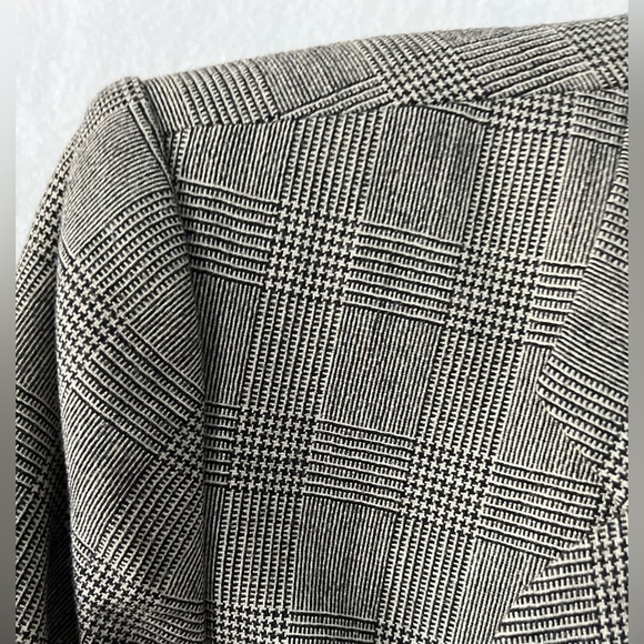 Havre’ Bernard Size 14 100% Wool Black/White Plaid Blazer - Picture 5 of 10